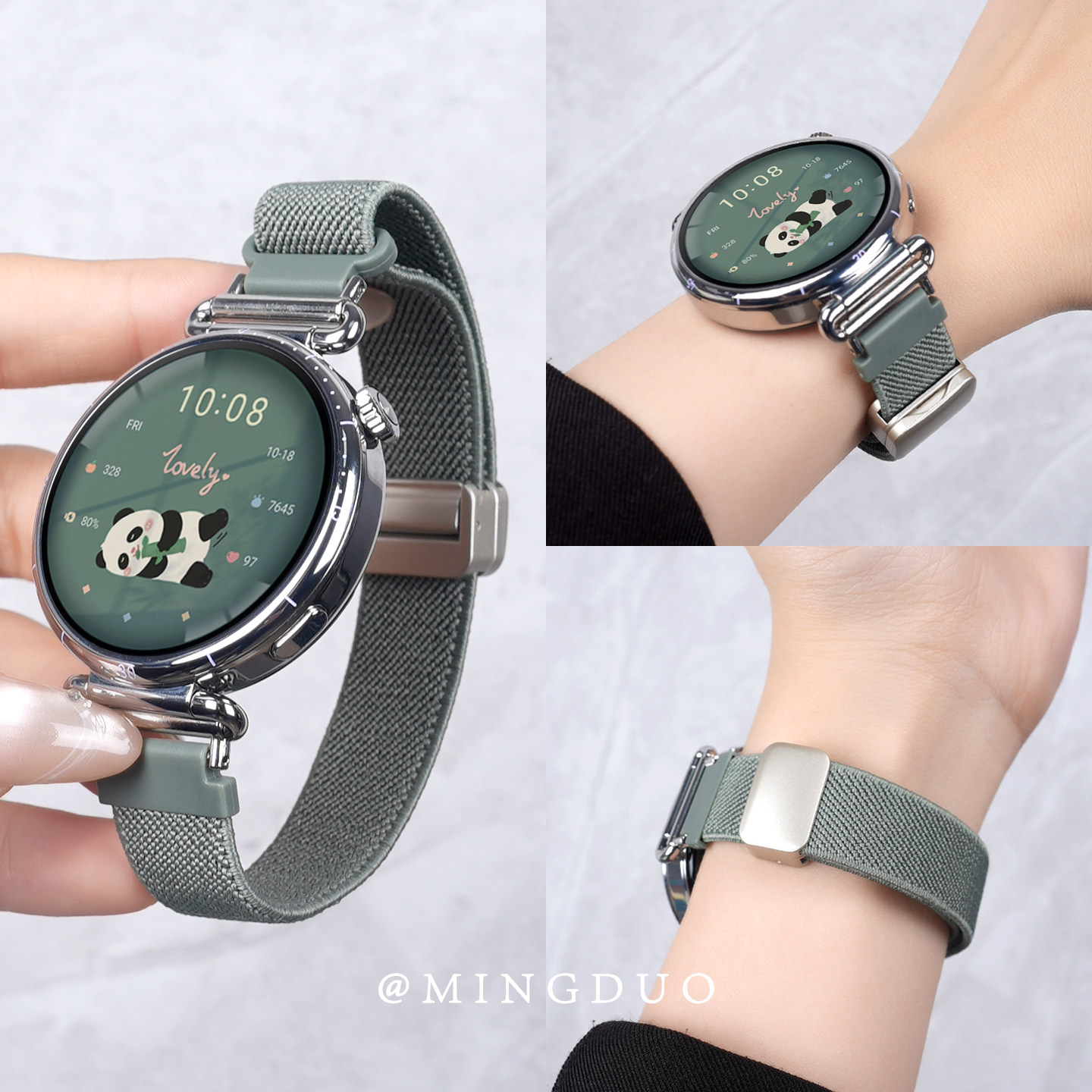 鸣铎适用小米watchS4表带S3手表磁吸s4sport编织41腕带尼龙智能color运动版watchs1女款s2夏回环14mm磁吸配件