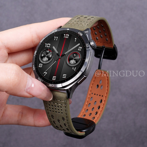 适用华为GT5手表gt4表带洞洞真皮