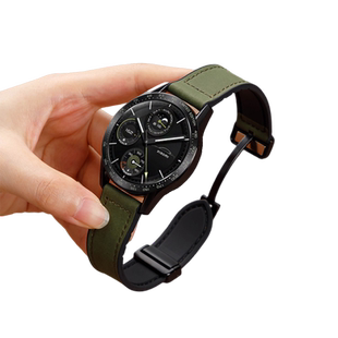 适用小米watchS3手表表带S2磁吸S4sport疯马纹皮透气s1Pro运动color2智能GTS4腕带华米AmazfitBaGTR4/3男Bip5
