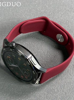鸣铎反扣硅胶酒红色新款适用华为GT5手表Watchgt4表带watch4/3智能GT3pro运动透气GT2E男女荣耀magic秋冬腕带