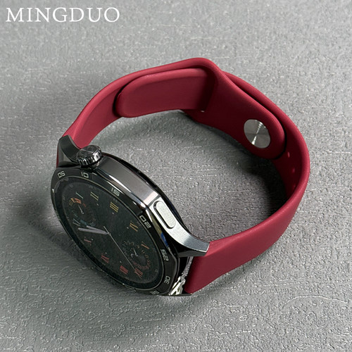 鸣铎Huawei/华为酒红色硅胶表带