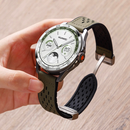 鸣铎Huawei/华为透气男真皮表带