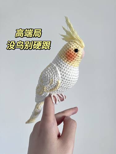 手工编织毛线钩织鹦鹉可爱萌宠摆件车内饰品礼物成品