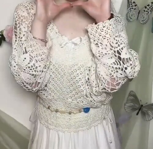 2026新款拼花罩衫手工diy衣服钩针编织毛线团自制材料包