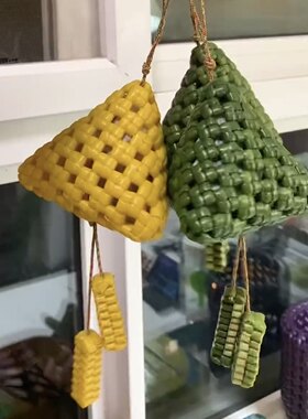 手工编织包小巧收纳包端午节粽子零钱包三角形个性创意Z单肩斜挎
