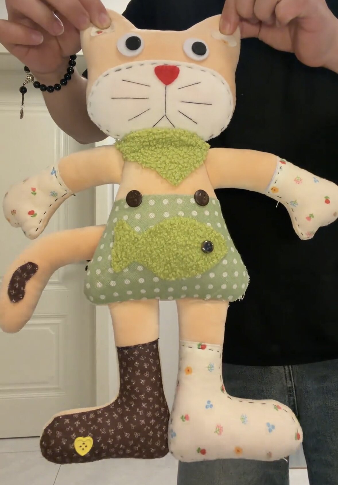 【有成品】diy手缝小猫玩偶材料包自制哄睡安抚布偶创意手工礼物