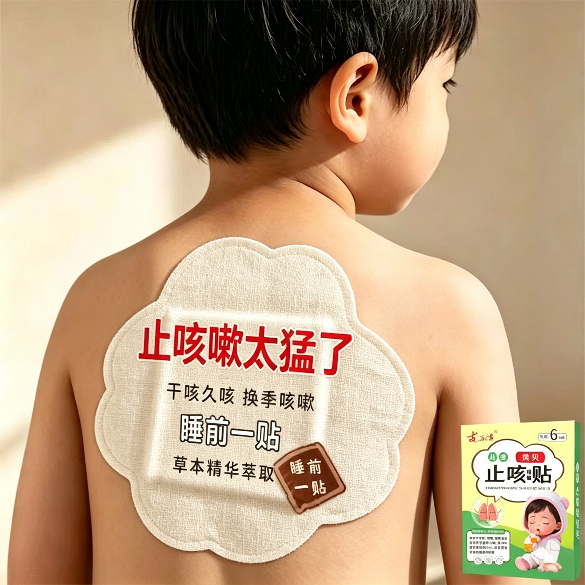 【反复咳嗽】咳嗽儿童止咳贴孩子干咳痰多反复咳痰润肺宝宝贴ML