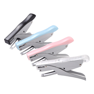 可得优手握式订书机省力型学生订书器外卖封口打包专用大开口起钉器办公文件资料家用便捷高效10号订书针套装