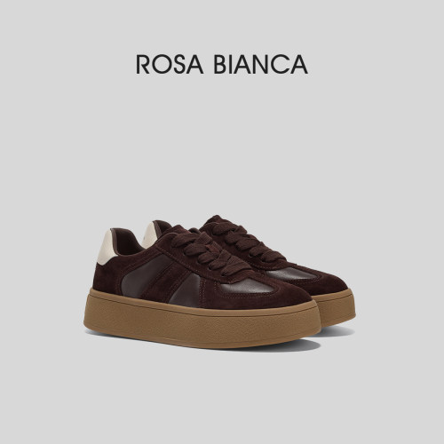 RosaBianca真皮拼色德训鞋女