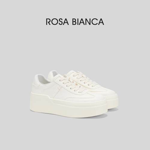 RosaBianca真皮厚底小白鞋女