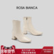 Rosa 显瘦短筒靴百搭瘦瘦靴 新款 Bianca轻奢羊皮粗跟时装 靴女冬季