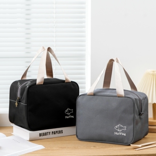 大容量饭盒手提包学生餐盘饭盒袋上班通勤带饭便当包防水保温饭包