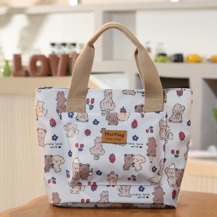 卡通防水手提包上班杂物小拎包通勤饭盒袋大容量手拎包外出手提袋