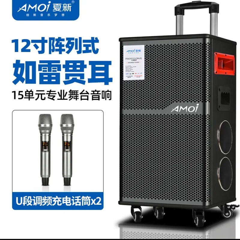 夏新网红户外k歌音响带声卡直播率重低音炮音箱专用设备全套大功