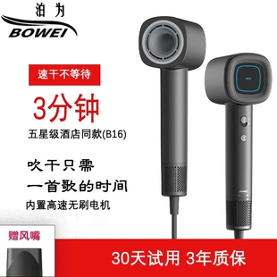 泊为B16高速电吹风家用负离子恒便携送礼吹风机温速干护发低噪音