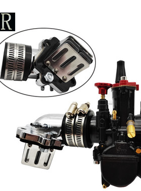 踏板车化油器接口歧管 电镀银JOG50 jog90改装进气阀簧片阀包邮