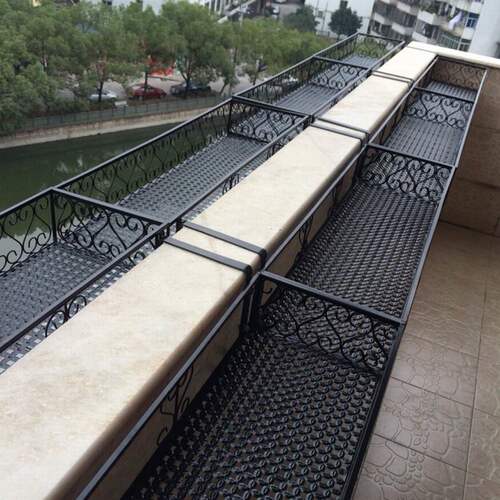 加宽阳台装饰花架铁艺栏杆壁挂悬挂花盆护栏多层肉吊兰绿萝挂架