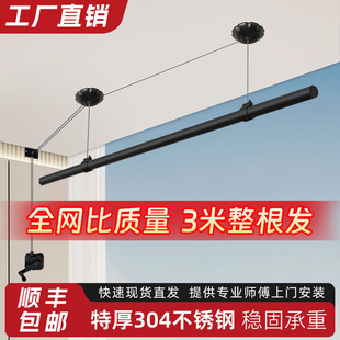 防风晾衣杆家用手动晒衣 小阳台手摇升降晾衣架单杠小户型阳台顶装