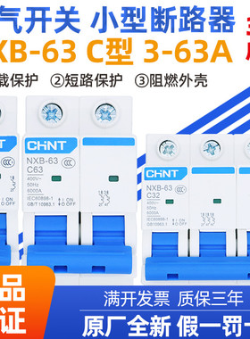 正泰空气开关NXB-63家用小型断路器1P2P3P4PC型电闸保护器32A63A