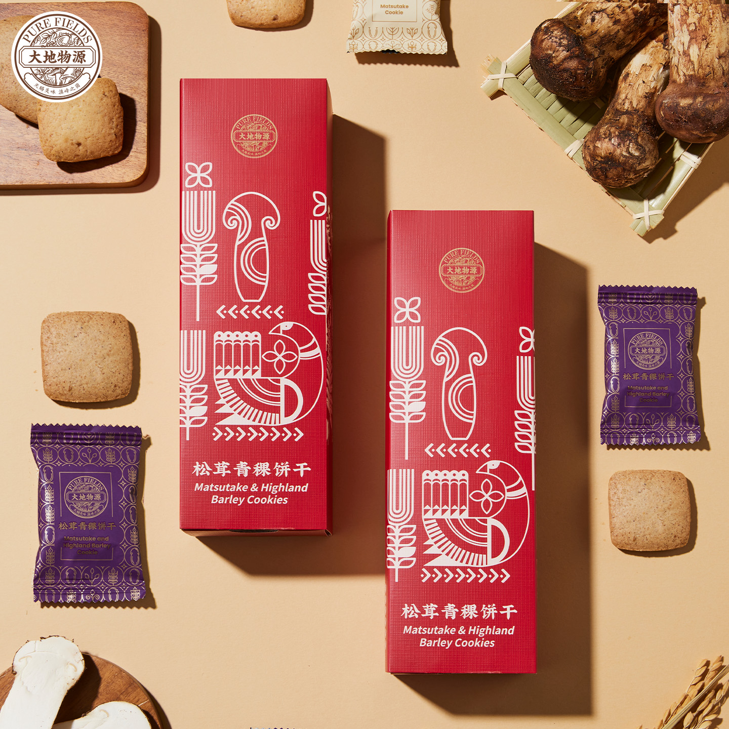 大地物源松茸青稞饼干礼盒