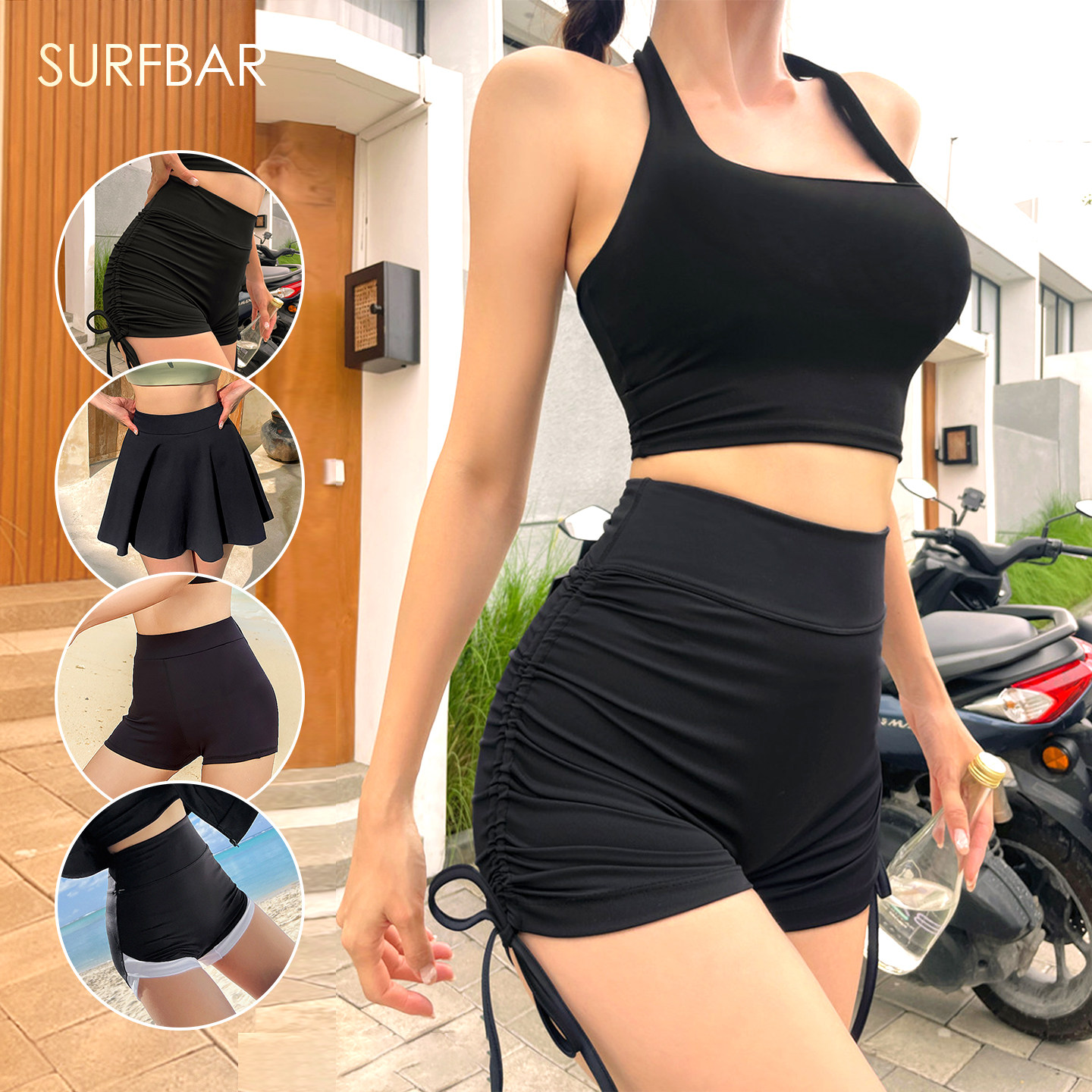 高腰平角泳裤女防走光泳裙速干游泳内衣单短裤显瘦健身运动瑜伽裤,运动/瑜伽/健身/球迷用品,女士泳裤,淘宝优惠券,粉丝福利购,淘宝优惠卷