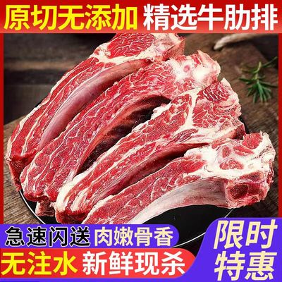 原切牛肋排黄膘牛排骨冷冻牛肋条牛仔骨新鲜带肉生牛肉5斤商用