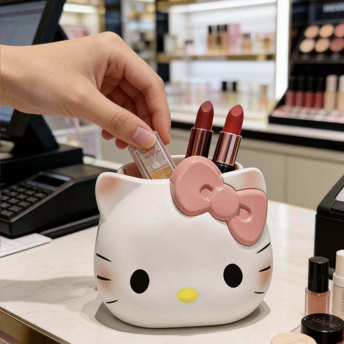 KT猫化妆刷收纳筒创意学生收纳盒牙刷罐子桌上宿舍办公高颜值笔筒,收纳整理,笔筒,淘宝优惠券,粉丝福利购,淘宝优惠卷