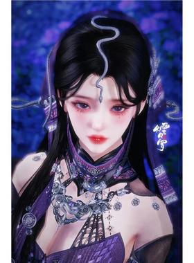 剑网3无界成女捏脸「蛇影」烟夕罗 剑三手游旗舰端游成女写实段式