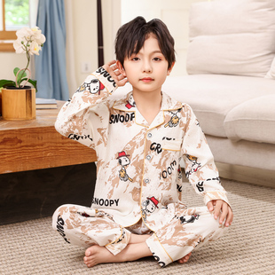 儿童睡衣云朵棉卡通春秋男童长袖中大童初中生宝宝学生家居服套装