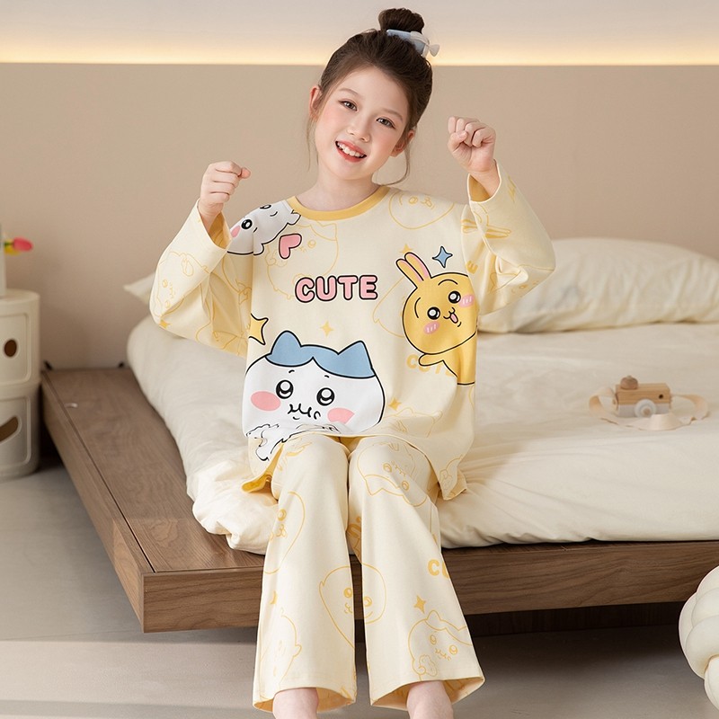 乌萨奇女童睡衣春秋纯棉长袖薄款可爱中大童女孩初中生家居服套装,童装/婴儿装/亲子装,家居服套装,淘宝优惠券,粉丝福利购,淘宝优惠卷