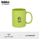 seeu不焦绿小狗杯炻瓷马克杯家用咖啡杯办公室水杯子350ml