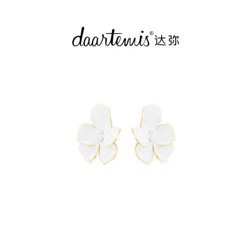 daartemis三色堇珍珠耳坠轻奢