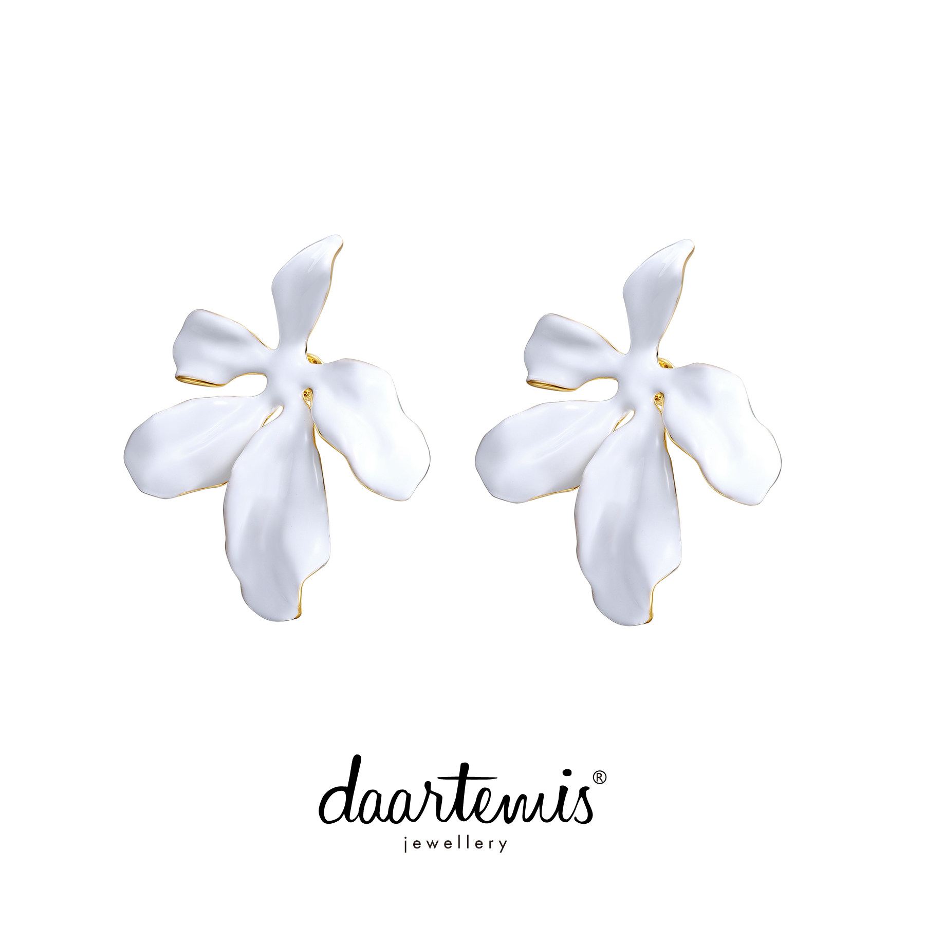 daartemis达弥鸢尾花朵耳钉原创