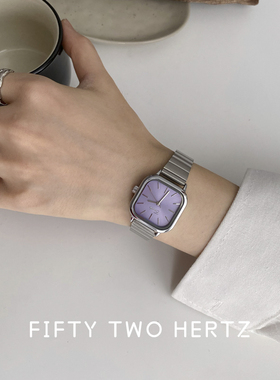 【52赫兹】高级感小众ins简约时尚chic搭学生方形紫色女士手表