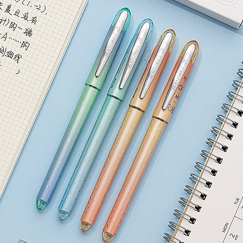 根号三速干弹性减负笔中性笔流沙细闪K79盖帽式中小学生通用黑色全针管水笔官方旗舰店工厂直发新品9.9元包邮