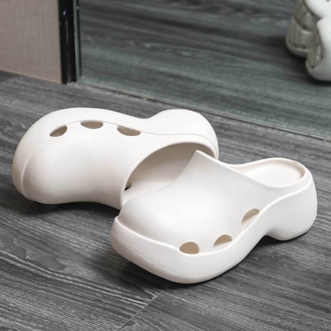 Summit Queen休闲纯色日常外穿踩屎感后空厚底包头拖鞋,女鞋,包头拖,淘宝优惠券,粉丝福利购,淘宝优惠卷