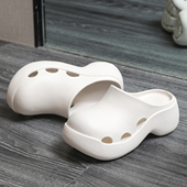 Summit Queen休闲纯色日常外穿踩屎感后空厚底包头拖鞋