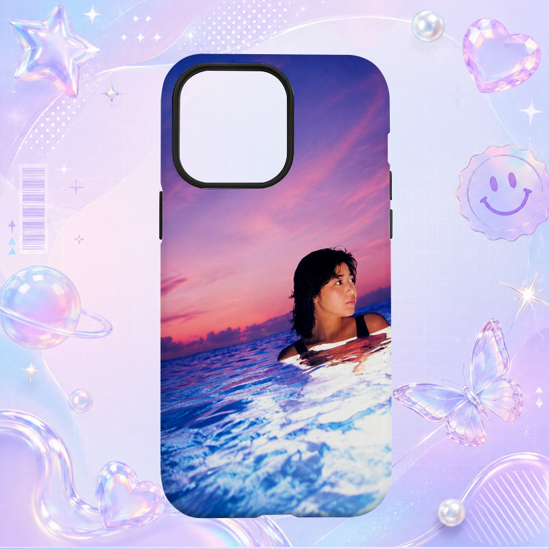 昭和日本偶像菊池桃子Momoko Kikuchi紫色海景泳装写真适用于苹果三星华为小米手机壳防摔保护套镜头全包