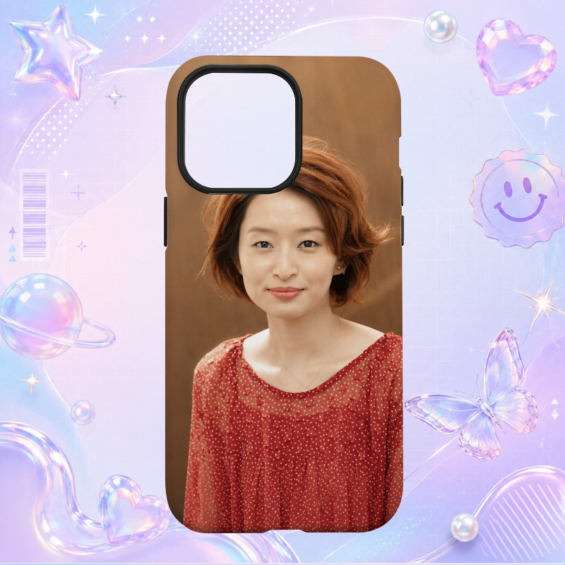 岛袋宽子红色上衣短发温柔人像适用于苹果三星华为小米手机壳防摔保护套镜头全包