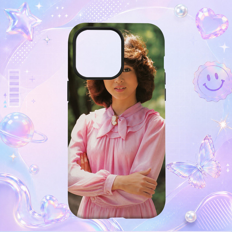 昭和日本偶像歌手松田聖子Seiko Matsuda粉色蝴蝶结写真适用于苹果三星华为小米手机壳防摔保护套镜头全包