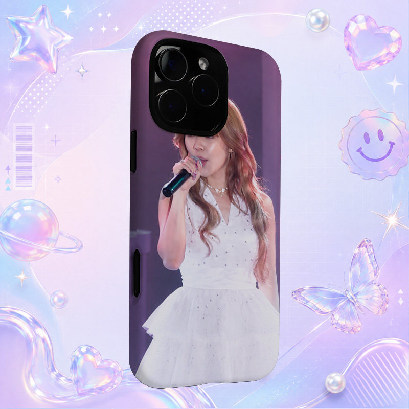 中泽裕子白色礼服手持话筒舞台写真适用于苹果三星华为小米手机壳防摔保护套镜头全包