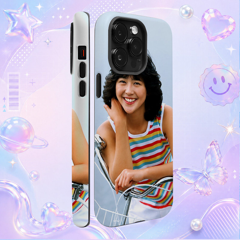 日本偶像小泉今日子Kyoko Koizumi彩虹条纹单车写真适用于苹果三星华为小米手机壳防摔保护套镜头全包