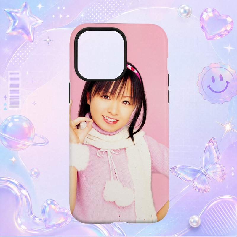 绀野朝美粉色连帽上衣甜美人像适用于苹果三星华为小米手机壳防摔保护套镜头全包