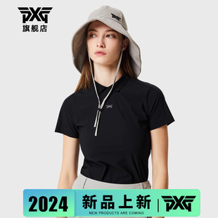 修身 女士短袖 PXG T恤golf夏季 24款 高尔夫服装 上衣透气休闲polo衫