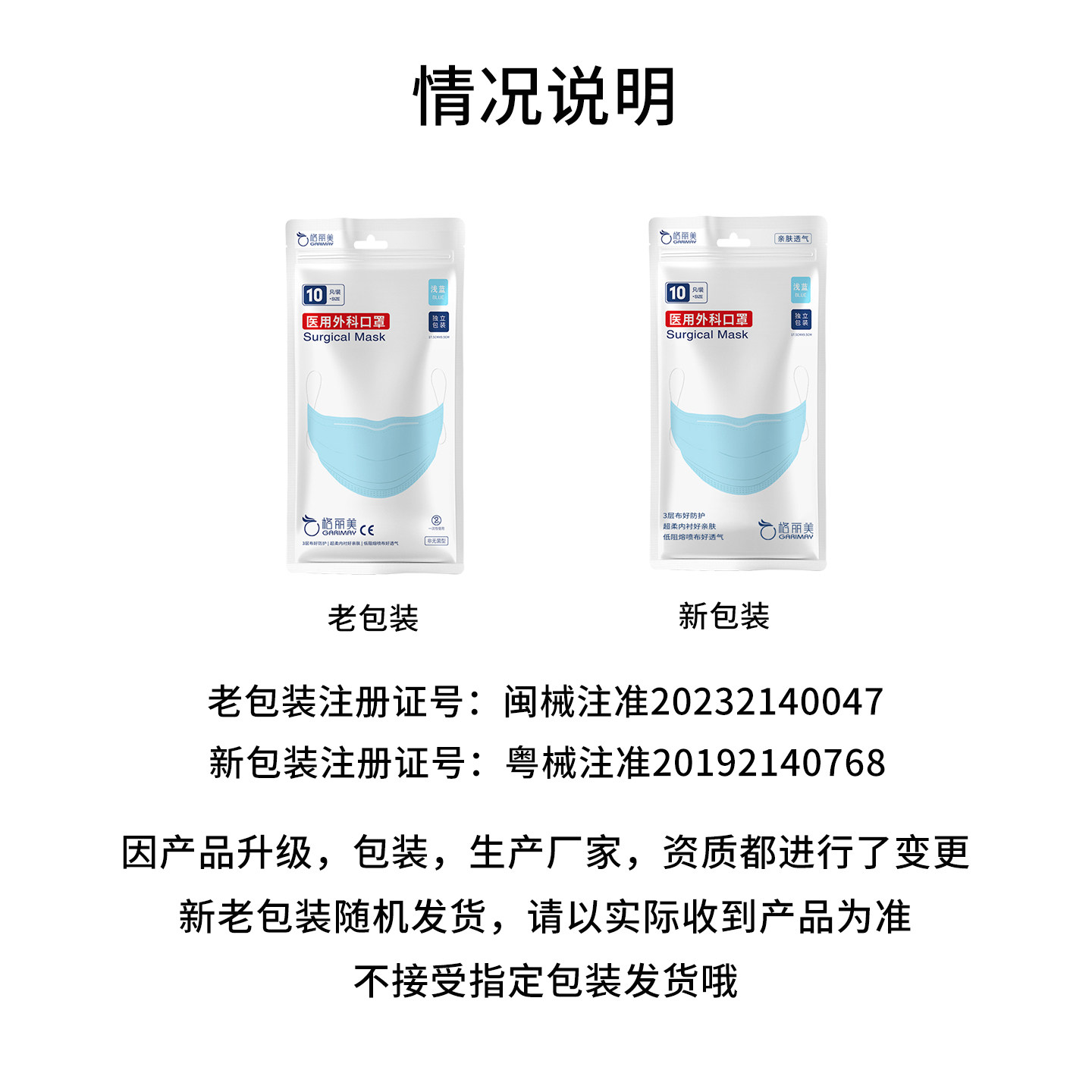 格丽美医用外科口罩独立包装10片/袋(新旧包装随机发)