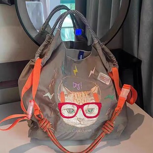 4月新款 100%尼龙有肩带冲量刺绣牛津布袋尼龙购物袋手提单肩包