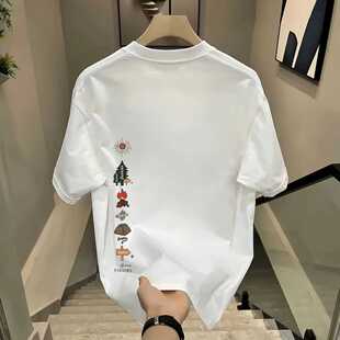 男士 重磅白色打底正肩t恤短袖 高级感半袖 美式 内搭上衣 男2026新款
