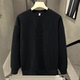 圆领男士 秋冬季 纯色上衣简约风无帽宽松百搭时尚 长袖 加绒卫衣 新款