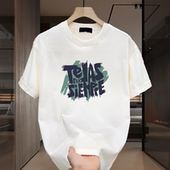 潮牌街头宽松圆领半袖 美式 夏季 轻奢T恤男士 痞帅重磅纯棉印花短袖