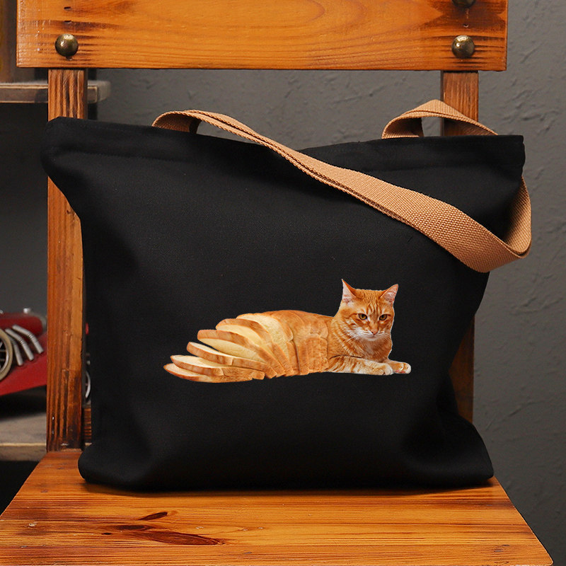 面包小黄猫帆布袋女包手提袋环保购物大容量袋子学生上班通勤定制,箱包皮具/热销女包/男包,时尚帆布包,淘宝优惠券,粉丝福利购,淘宝优惠卷